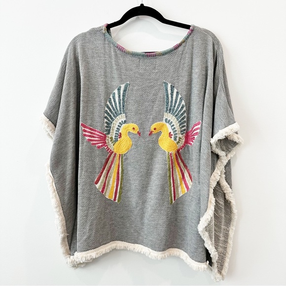 Judith March Tops - JUDITH MARCH | Colorful Bird Poncho Size S